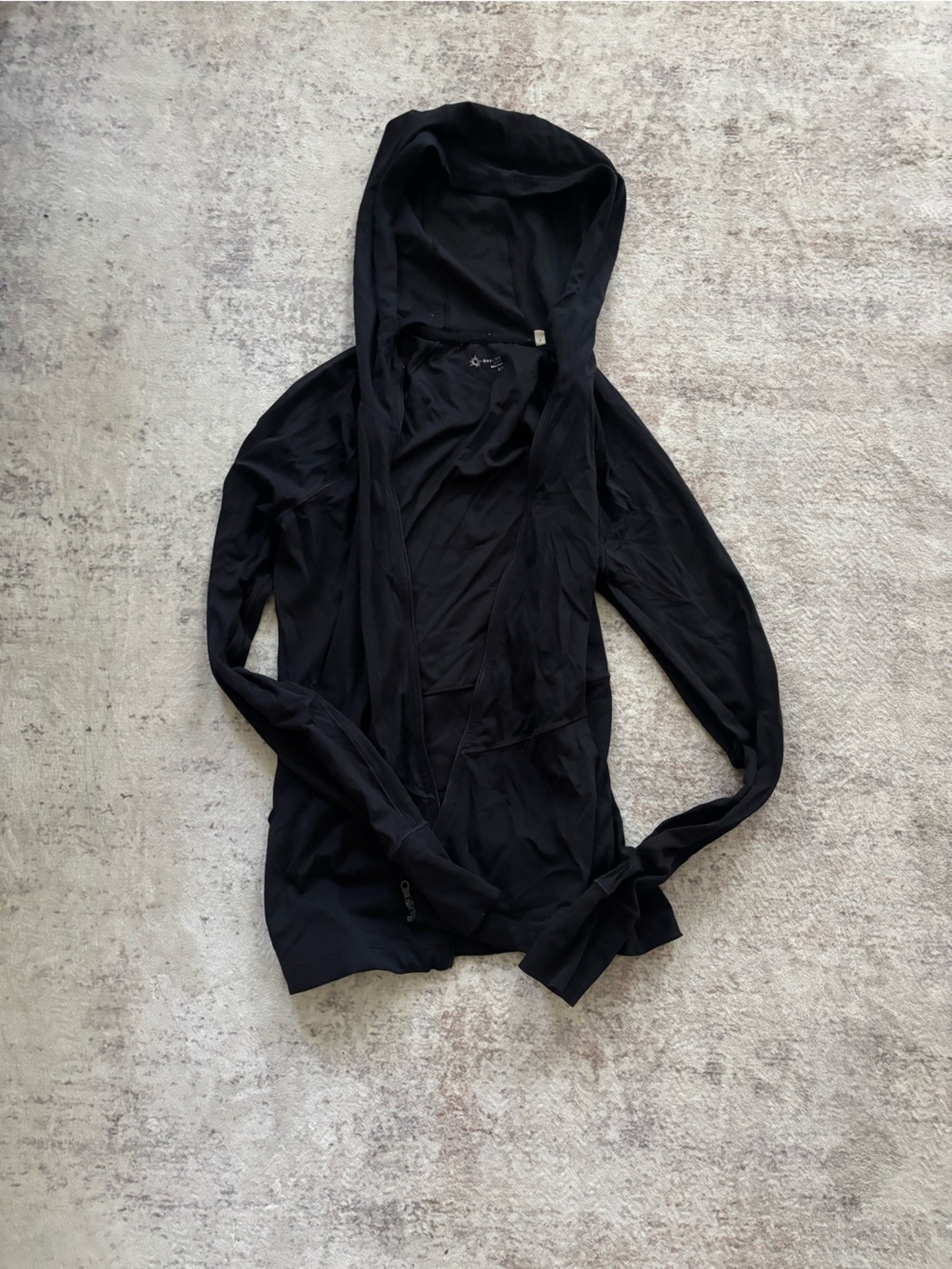 American Eagle Outfitters Black Long Sleeve Wrap Robe with Tie